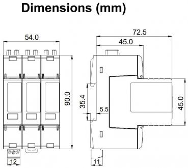 Dimensions SPD SD25TxxxL312PV
